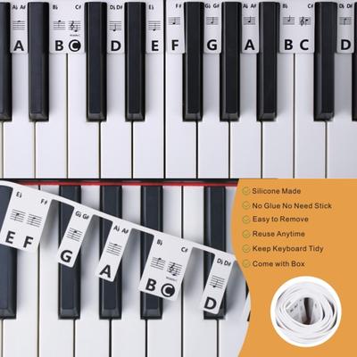 Miwayer Piano Keyboard Stickers For 88/61 Key,Removable Piano Keyboard Note Labels For Learning Piano Notes Guide For Beginner