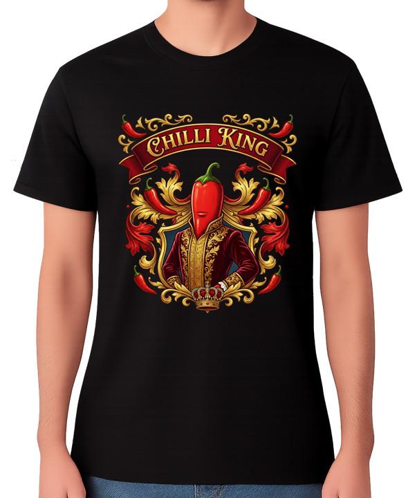 

Red Chilli King T-Shirt Hot Spicy Chillis Food Mens Womens Unisex Tee S разноцветный