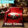 1PC Custom Name Blanket Faithful 49ers Football Flannel Blankets Patterns Throw Blanket All-Season Soft Gift for Couch, Bed, Camping, Birthday Gifts