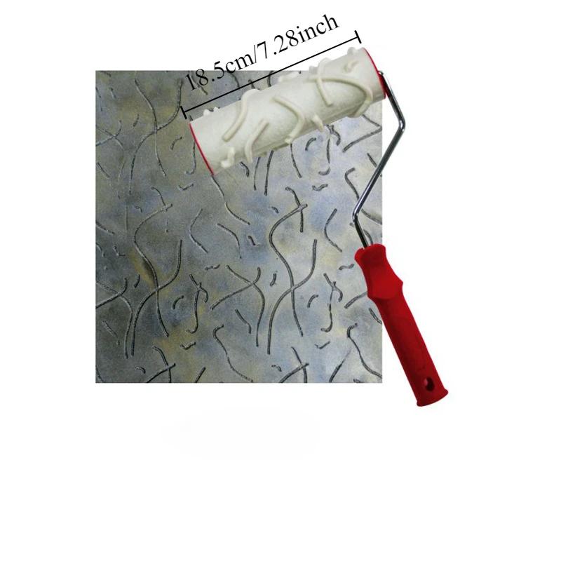 3D Textured Paint Roller for Wall Decoration Rubber Stamp Embossed Painting Tool Polyurethane Roller