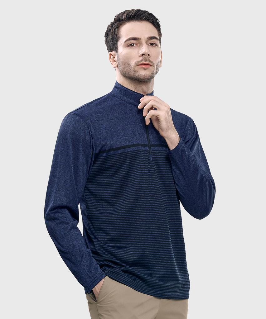 EXTRASPORTY Natural Fit Men'S Soft Long Sleeve Zip-Up T-Shirt 4 Colors (Type B)