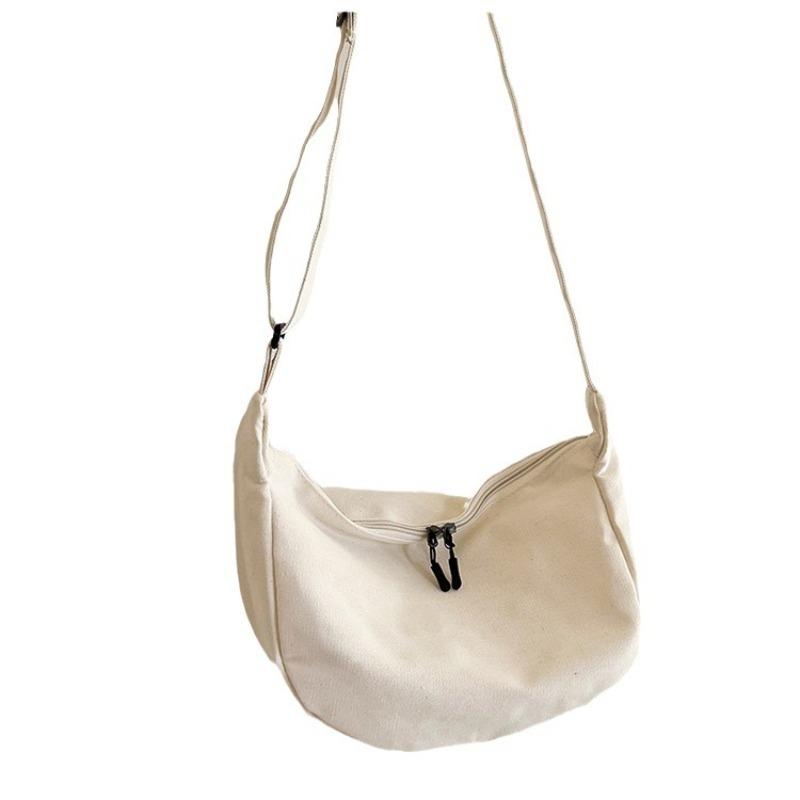 Canvas Bag Women New Korean Style Minimalist Student Instagram Hong Kong Style Shoulder Crossbody Bag Messenger Bag