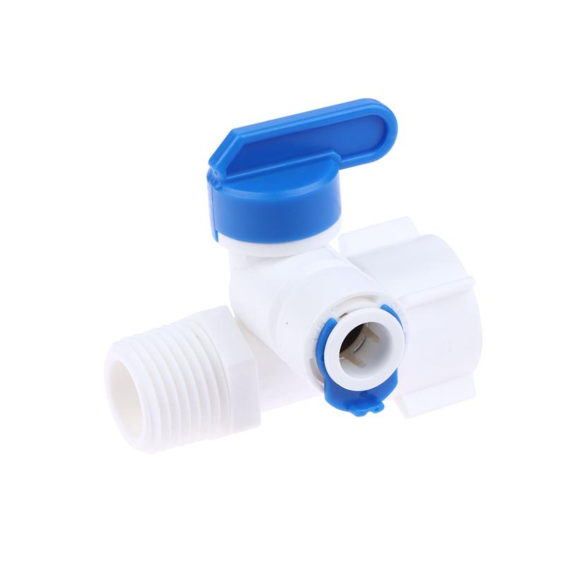 1/2 Thread To 1/4 3/8 Quick Connect Water Purifier Diverter Valve Ro Feed Ball Valve For Ro Water Filter System Home Kitchen