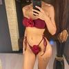 14 Colori Fiori 3D Bandeau Bikini a Taglio Alto Costume da Bagno Femminile Costume da Bagno Donna Set Bikini Due Pezzi Costumino da Bagno Swim