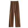 Retro High Waist Corduroy Pants Women Spring Fall Straight Casual Full Length Trousers Korean Fashion Baggy All Match Black Pant Plus Size