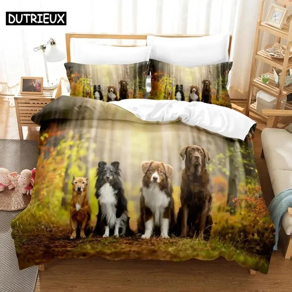 Kawai Kids Duvet Cover Set Double Bed 200X200 Queen Size Single Bedding Sets Dogs King Full Twin 3D Quilt Case Linen Pillowcase