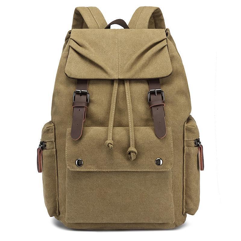 Li Shen Men's Retro Business Canvas Laptop Backpack