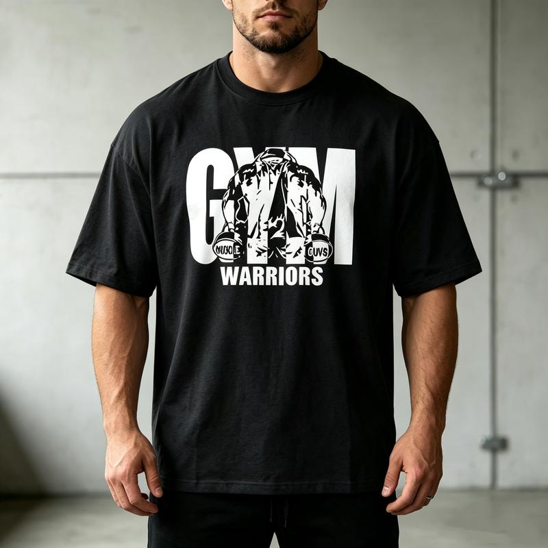 Loose Unisexs Casual Sport TShirt Gym Bodybuilding Fitness Oversized Short Sleeve Shirt