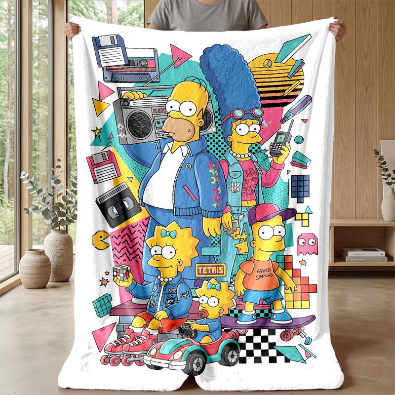 Soft Flannel Blanket Lightweight Cozy Bedroom Living Room CoverThe Simpsons