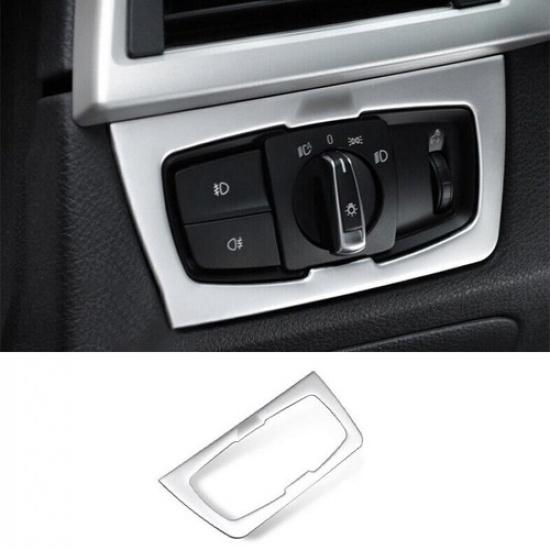 Headlight Switch Control Silver Steel For BMW 3 4 Series GT Cover Trim 2013-