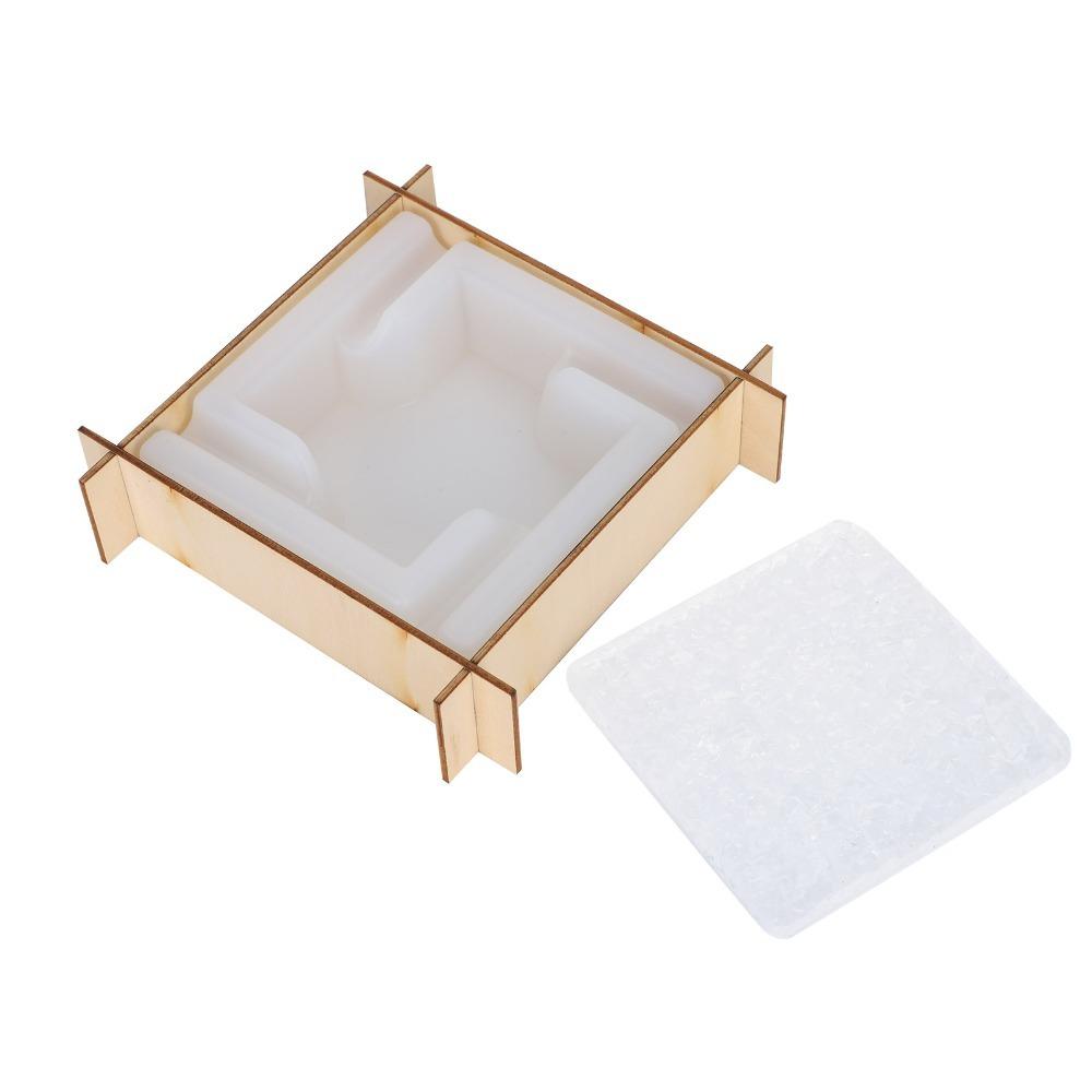 6pcs Mirror Surface Crystal Epoxy Mould DIY Mould Durable Silicone Resin Casting Mould Shaped Design Ash Storage Box Mould белый