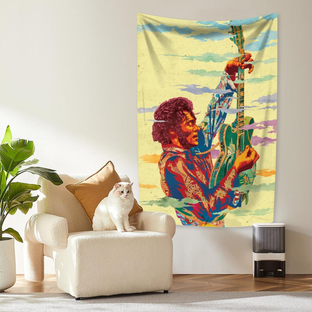 American Rock Singer Tapestry Chuck Berrys Vingtage Room Decor Large Fabric Of Background Cloth Wall Hanging Dorm Decoration