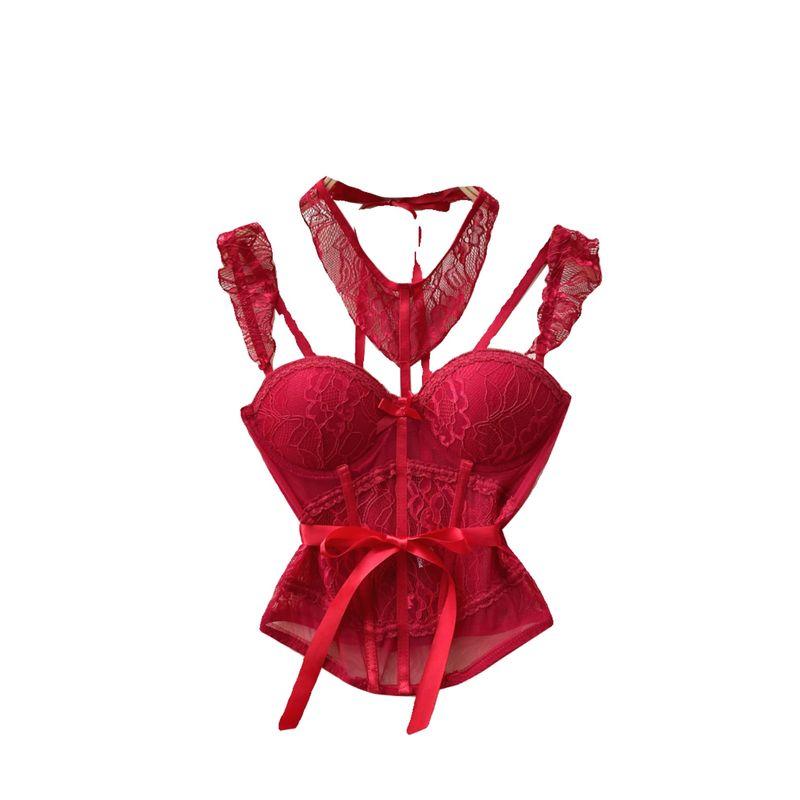 Mesh Lace Waist Niche Style Base Tops Sling