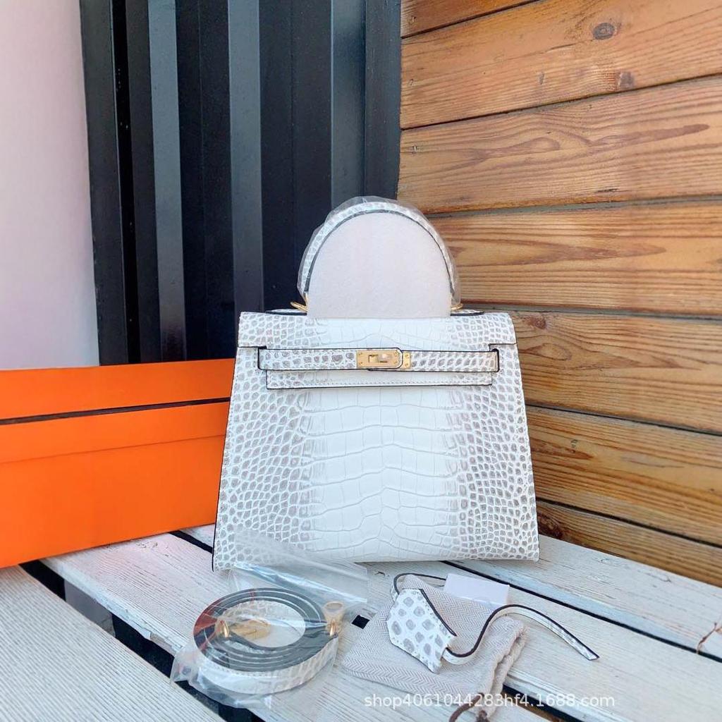 Himalayan second generation 25cm genuine leather crocodile pattern handbag fashion shoulder messenger bag women