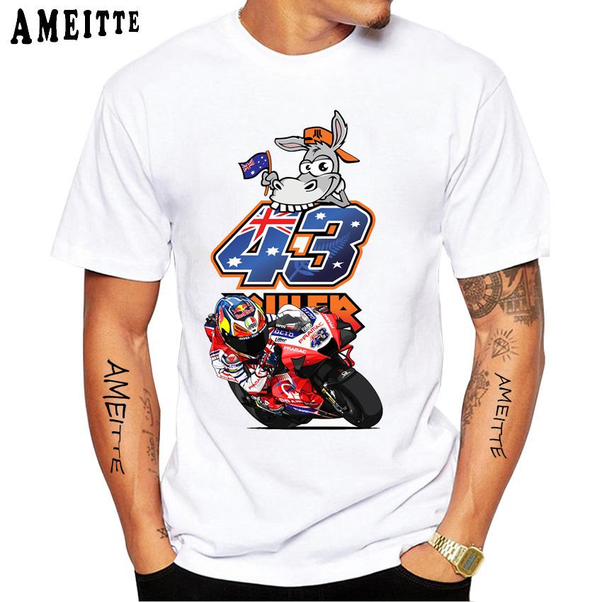 Jack Miller 43 Gp Racing Koszulka Nowa Unisex Krótki Rękaw Chłopiec Przygoda Sport Codzienny Białe Góry Koszulki Motocyklisty