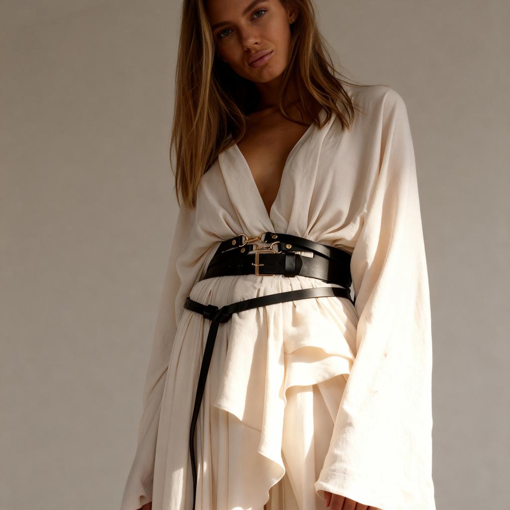 Leder-Körpergeschirr für Damen - Gothic Punk Ketten-Design, Verstellbare Passform, Perfekt für EDM-Festivals