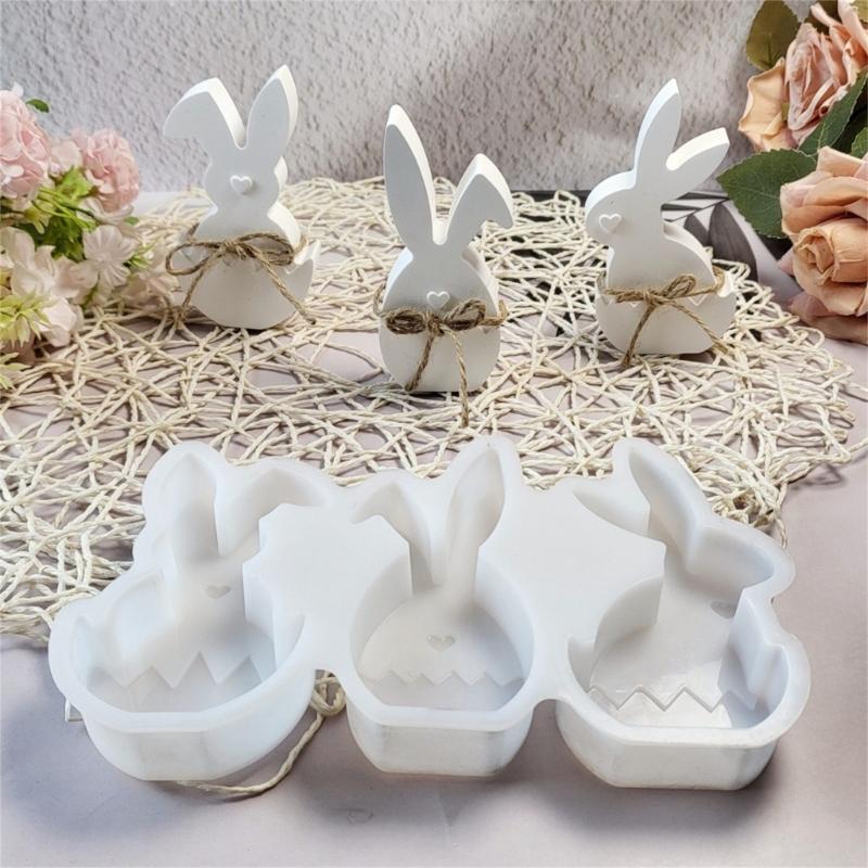 Silicone Eggs Rabbits Mould for Craft Projects Festival Decoration and Home Garden Ornament