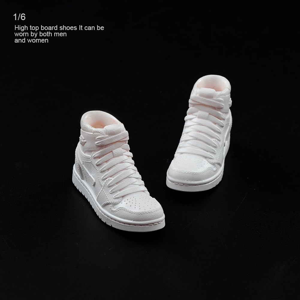 Toys Hobbies Figure Spots Athletic Shoes Sneakers Head and Clothes Not Female & [TOYBARJAPAN] 1/6 Accessories/White High-Cut (Body, Included) (For