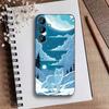 Starry Night Whimsical landscape Phone Case For Samsung Galaxy A73,21,22,32,71,53,52,51,80,5G Soft Black Cover