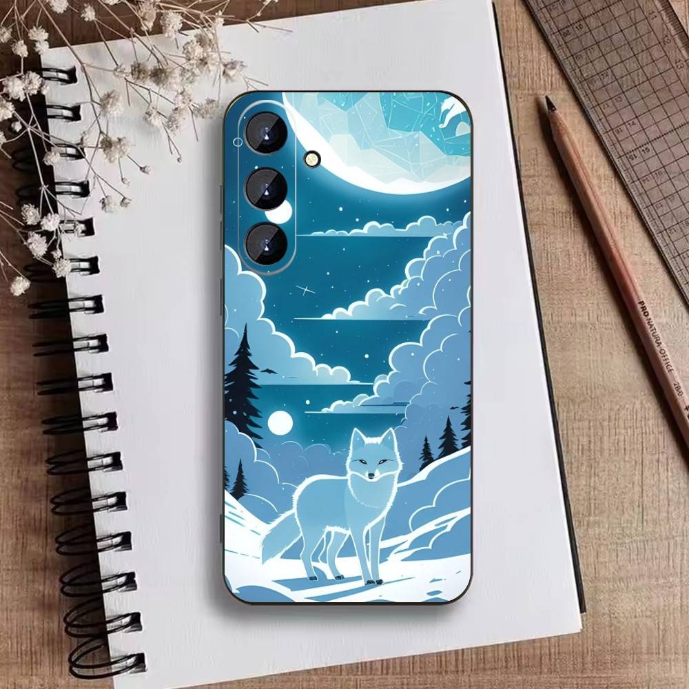 

Starry Night Whimsical landscape Phone Case For Samsung Galaxy A73,21,22,32,71,53,52,51,80,5G Soft Black Cover Samsung a71 5g
