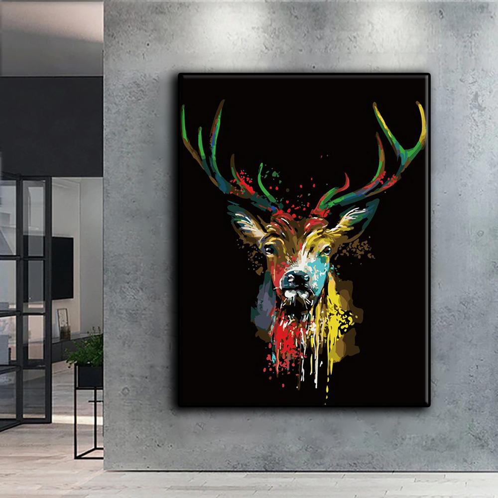 Cross Stitch Kit DIY Diamond Embroidery Colorful Animal Deer Diamond Painting Home Decor