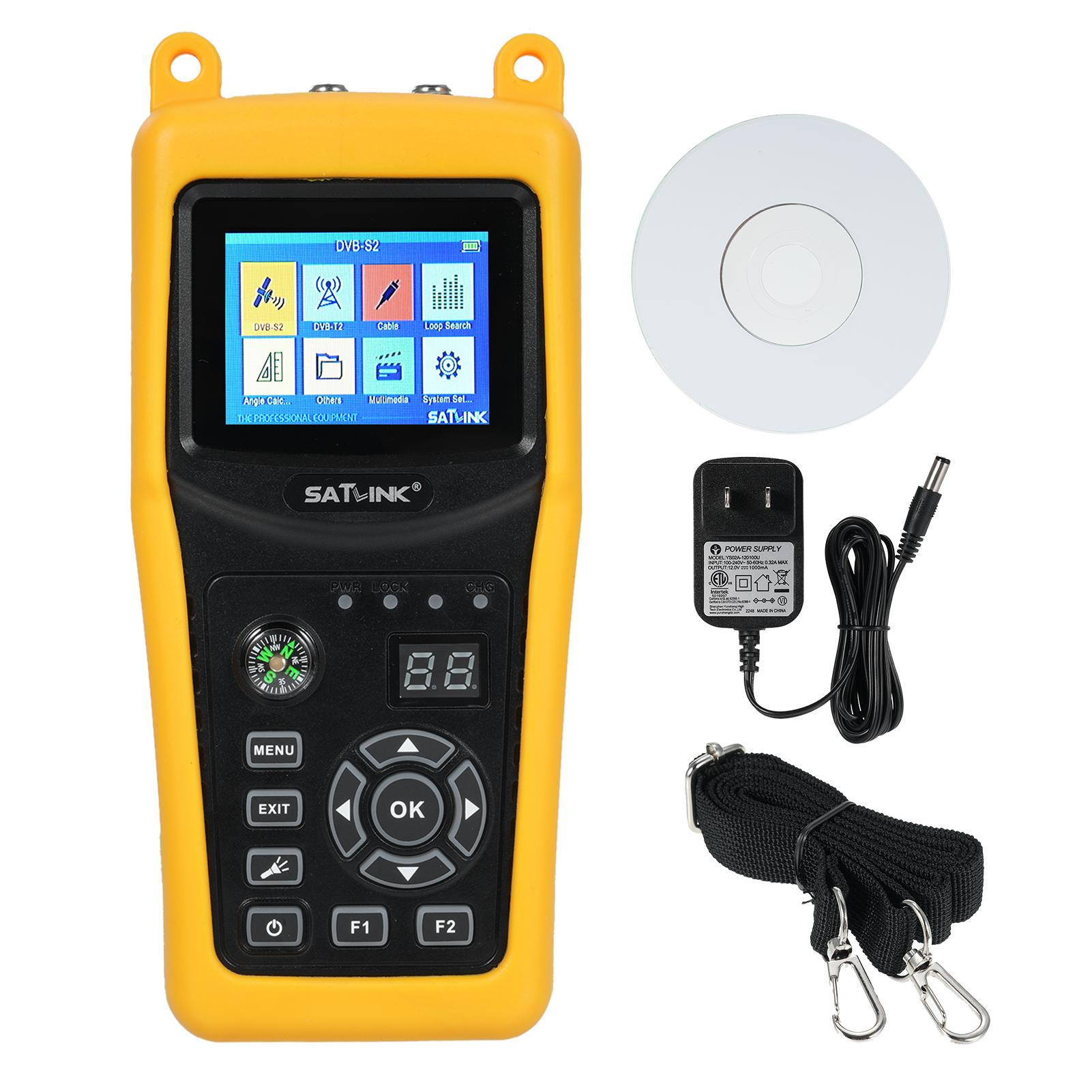 

Satlink ST5032 DVBS2S ISDBT J83B Вимірювач цифрового супутникового сигналу від 950 до 2150 МГц 2,4 дюйма US Plug