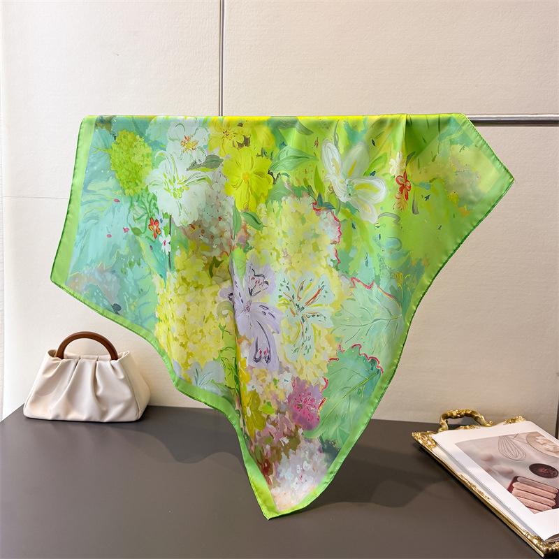 

New Silk Square Scarf Women Luxury PaisleyPrint Kerchief Soft Satin Hairband Hands Bag Ribbon Foulard Hijab Neckerchief Headband 70x70cm