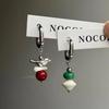 Retro Beaded Asymmetrical Small Fish Flower Ear Buckle Design Sense Temperament Niche Simple Unique Ear Buckle Women