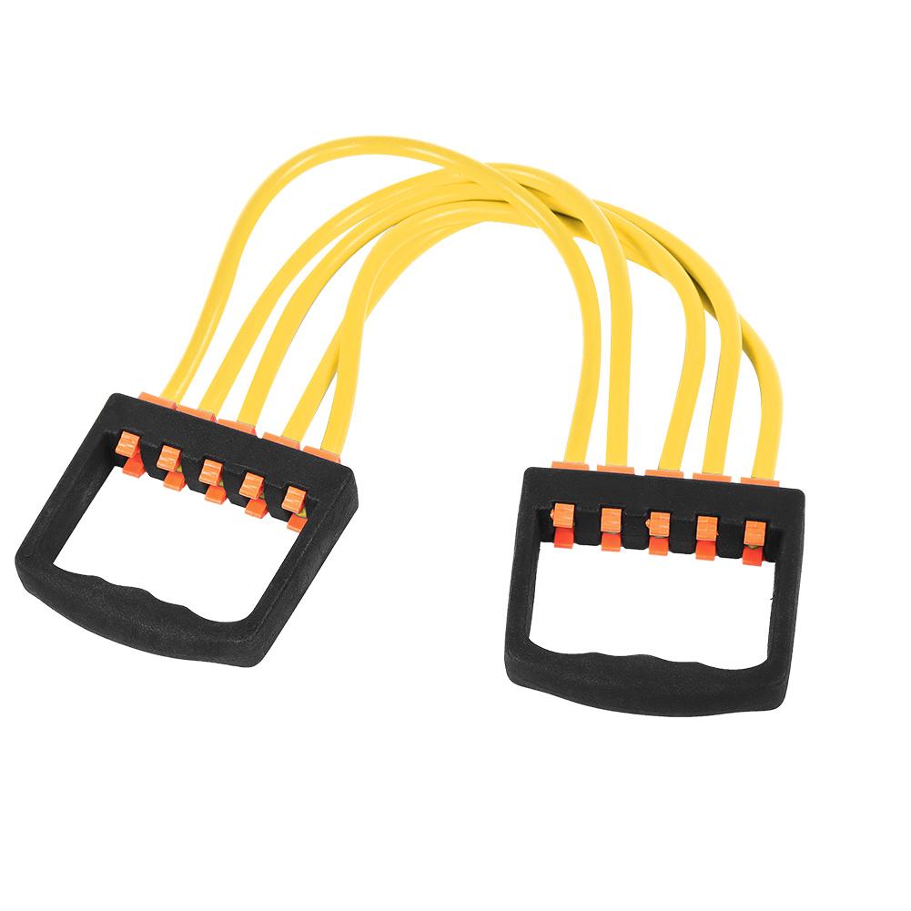 Five Rubber Chest Expander Strong Resistance Cable for Gym Fitness Sports Training Yellow
