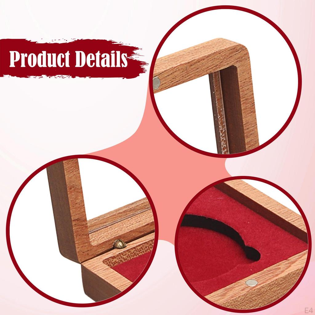 Holz-Präsentations-Display-Box Gedenkhalter Geschenk mit Klarsichtdeckel Aufbewahrungskoffer für