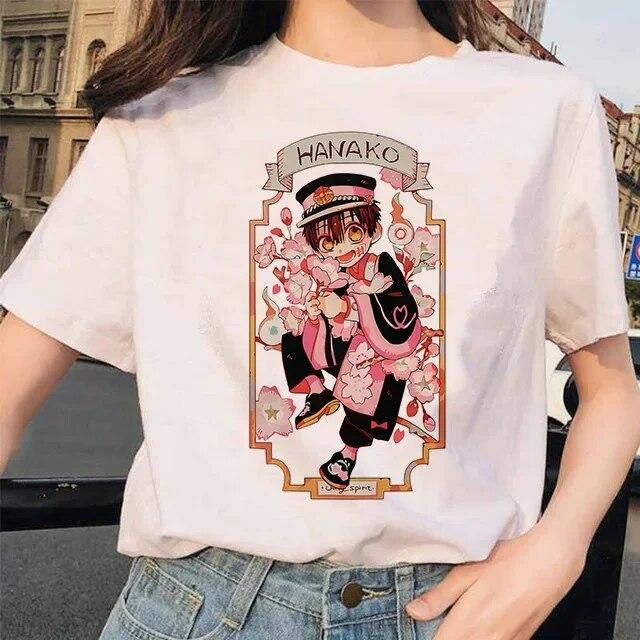 Toilet-Bound Hanako-kun Print T-Shirts Damen Harajuku Ullzang Mode T-Shirt 90er Grafik Lustiges Unisex T-Shirt Sommer Top Tee FeUnisex