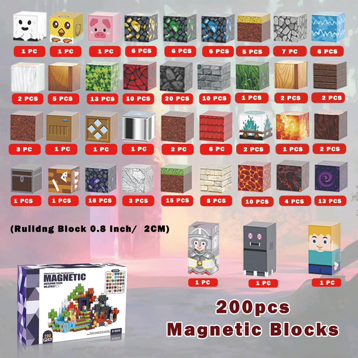 Magnetic Square 2.0Cm Magnetic Building Forest Big Castle Boy Put Together 3D Children S Toy Magnetic Piece