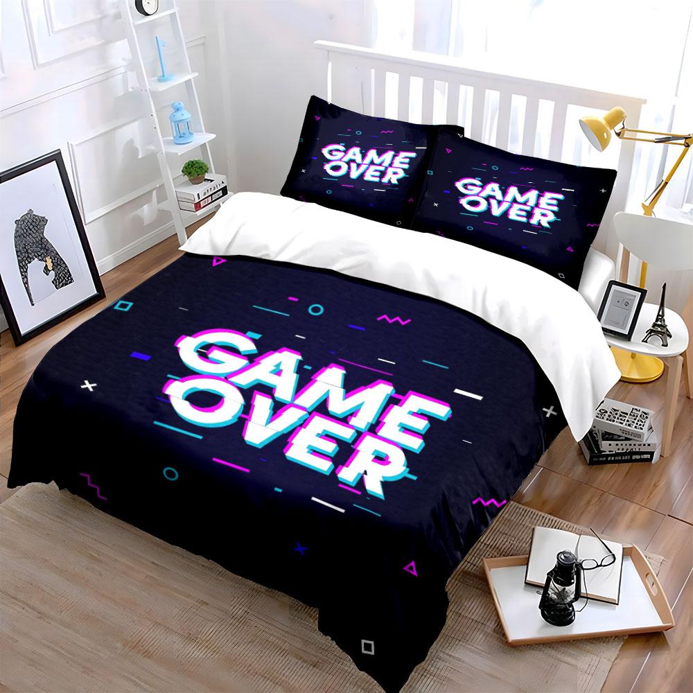 Gaming Room Decor Three-Piece Multiple Sizes Kid'S And Adults' Bedroom Exquisite 3Pc Bedding Set, Gift