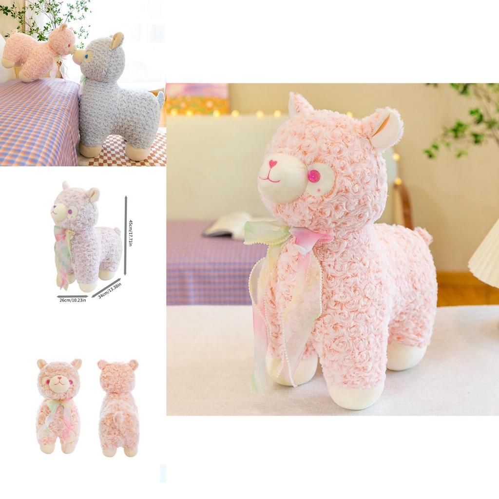 Cute Llama Alpaca Plush Toy For Girls Birthday Gift, Cartoon Lamb Stuffed Animal Pillow
