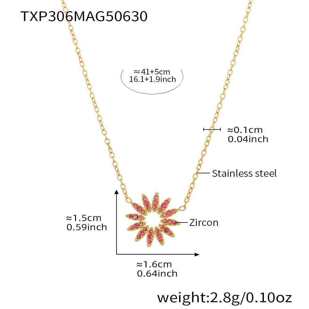 Qiong Yao Sunflower Zircon Sparkle Jewelry Set: Bracelet, Necklace & Ring - High-End Unique Design, Colorfast.