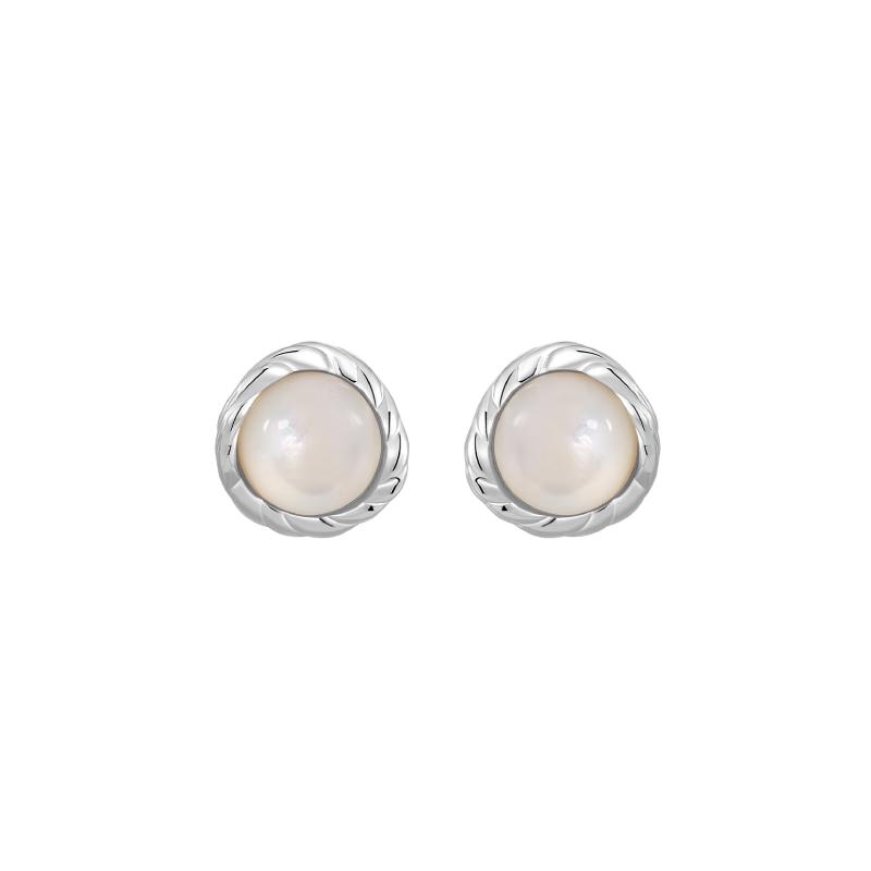 Arsis Shimmering White Moonlight Mother-of-Pearl Earrings