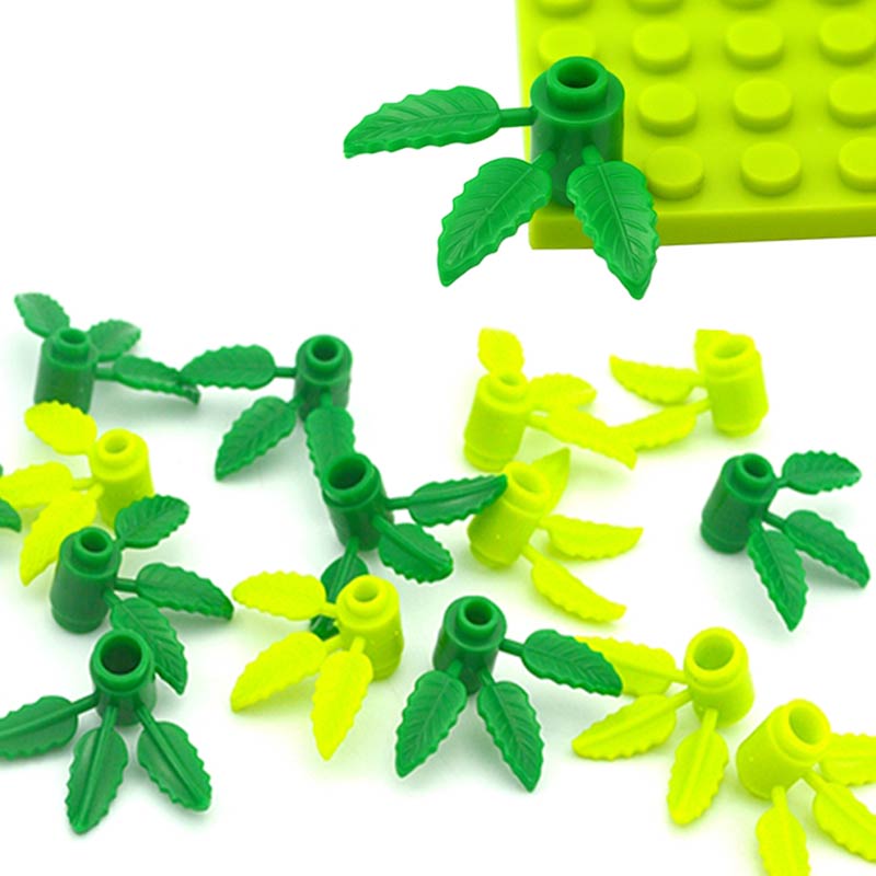 Locking creative Blocks MOC Parts Plant Tree Leaf Flower Rockery Building Block Coconut Tree Leaves 30176 3741 32607 For Friend