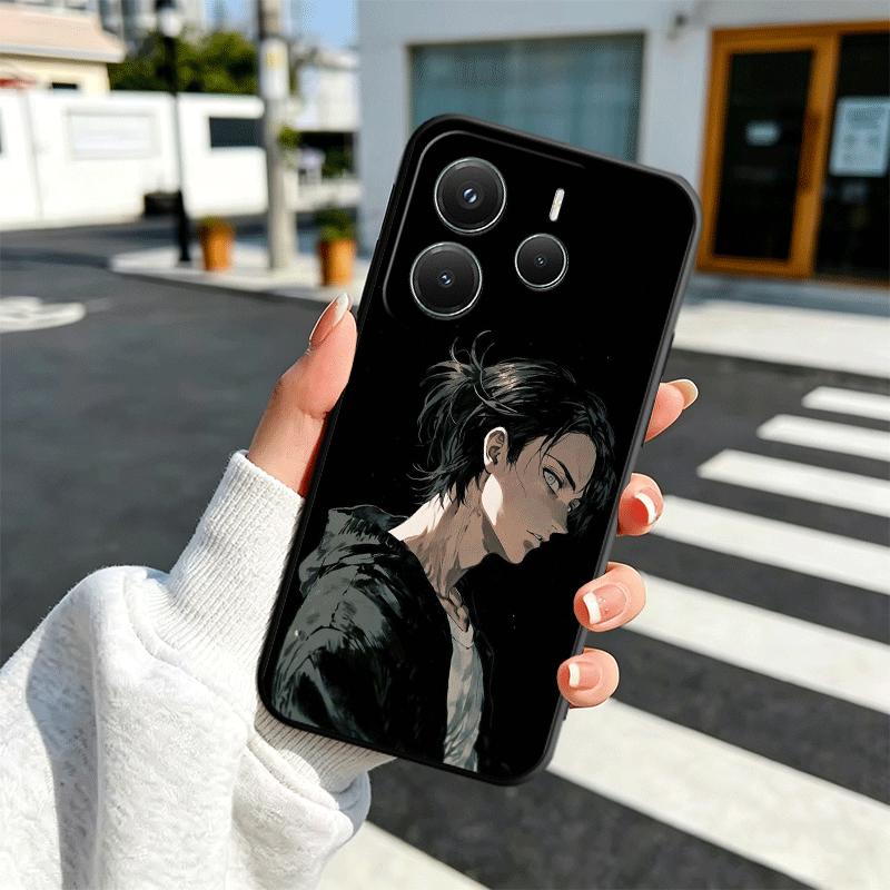 A-Attack On T-Titan Eren Yeager Soft Phone Case for Xiaomi Redmi Note 12 13 14 15 Pro Plus 11 12S 11S 11T 10 4G Black Cover Back