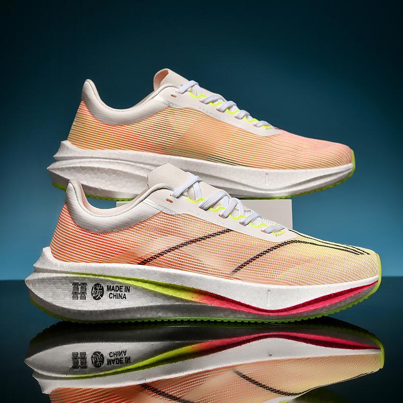 Running shoes new men's and women's mesh surface breathable light anti-slip cushioned rebound thin college sports shoes