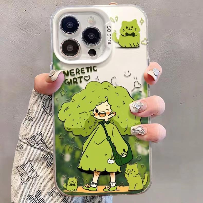

Broccoli Girl Is Suitable for IPhone 15pro, Phone Case 16promax, IPhone 13pro Trendy 14 Cute 12 iphone16