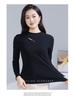 High-Quality Women's Stretch Slimming Long Sleeve Cotton Top – Versatile Fashionable Hollow-Out Design for Spring and Autumn