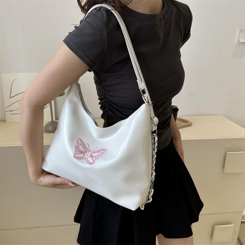 Casual Soft Surface Large Capacity Women's Backpack New Backpack Fashion Embroidery Butterfly Multi-purpose Shoulder Bucket Bag