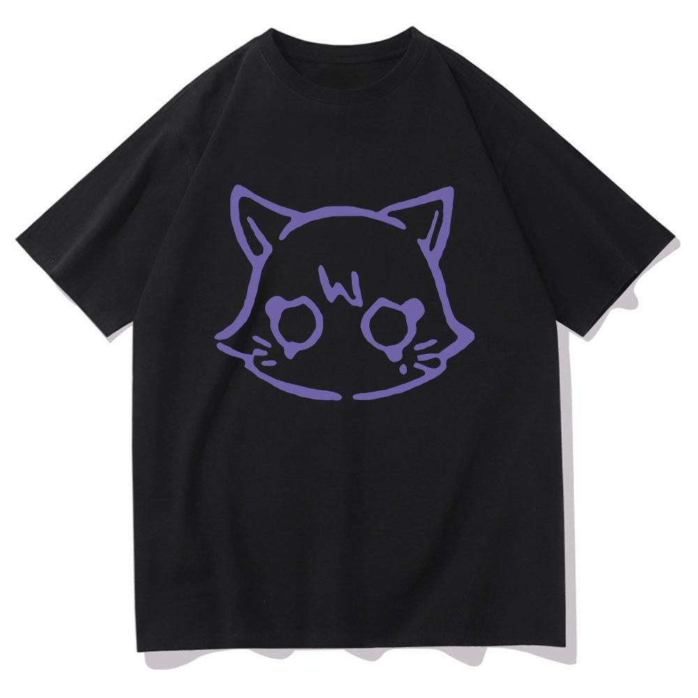 Genshin Impact Scaramouche Cat T Shirt Cute Anime Fashion Men Women Aesthetic Wanderer T-Shirt Unisex Cotton Tees S