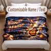 Music General Theme Soft Blanket Personalized Custom Name Text Print Warm Blanket Home Sofa Bedroom Decor