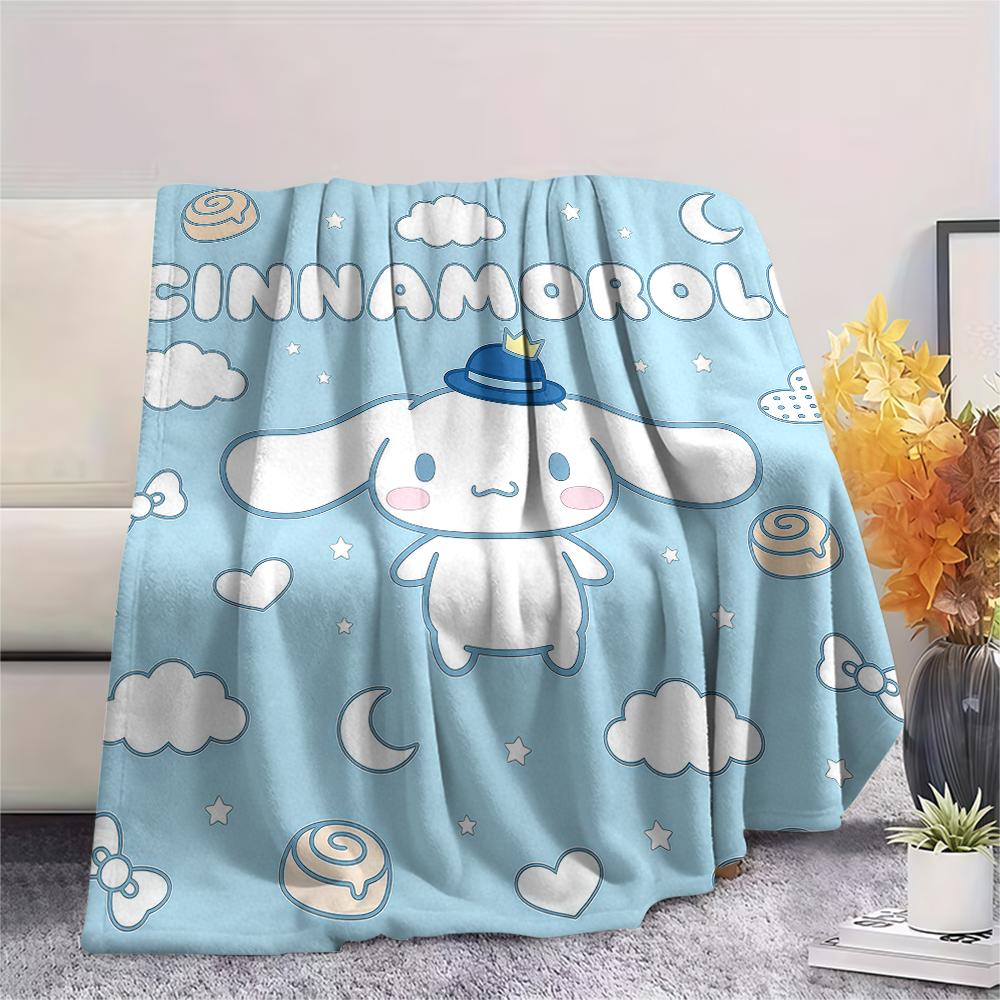 1PC Sanrio Cute Print Flannel Blanket, High Quality All Seasons, Home Decor, Warmth and Comfort, Perfect for Christmas Gifts