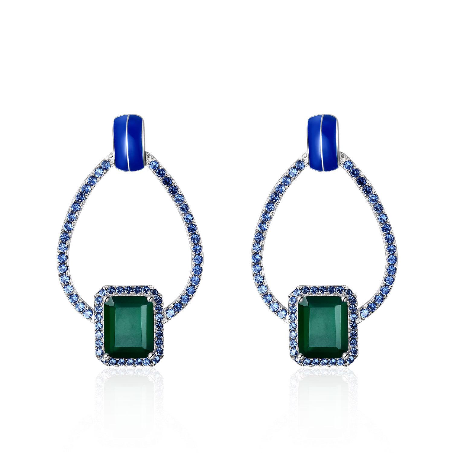 

Оригинальные дизайнерские серьги во французском романтическом стиле ретро, ​​серебро 925 пробы, инкрустированные топазом натурального цвета, серьги-гвоздики 925 silver