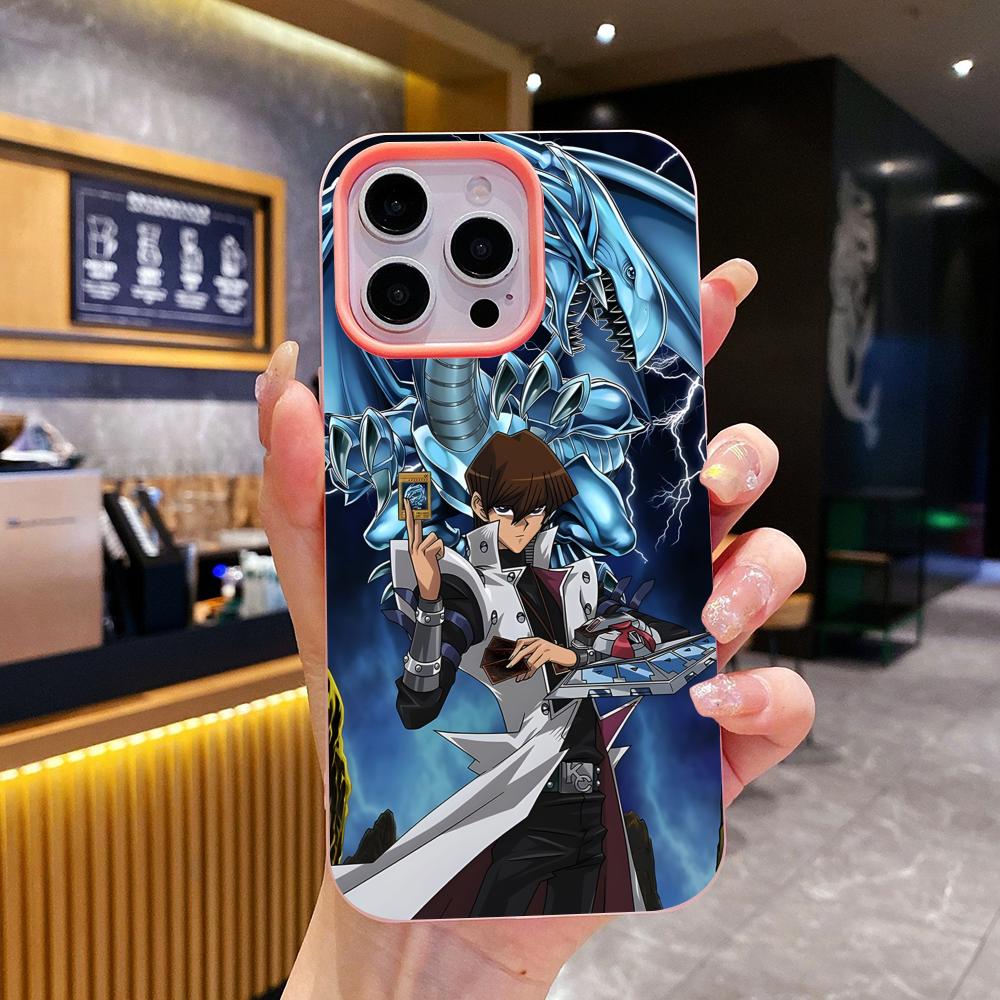 

Yugioh Seto Kaiba Phone Case for iPhone 17 16 15 14 13 12 11 Air Pro Max Plus Jelly Double layer Pink Cover iPhone 15 Pro Max