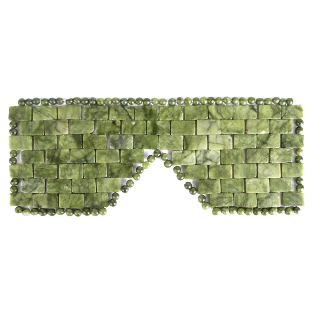 Jade Eye Mask Sleep Massager Mask Alleviate Puffiness Sleeping Eye Mask Relieve Wrinkles 100% Real Jade Stone Beads for Women