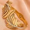 European and American Wide-faced Hollow Leaf Bracelet Niche High-end