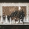 8Pcs Christmas Window Cling Removable Waterproof PVC Snowy Forest Tree Reindeer Static Glass Sticker Winter Holiday Party Decoration Decal